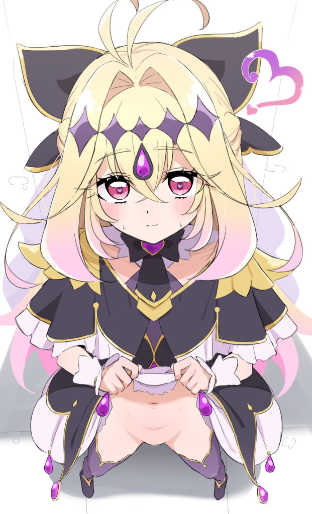 たんプリのキュアアルカナ・シャドウちゃんのたくし上げノーパン二次画像