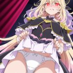たんプリのキュアアルカナ・シャドウちゃんが嫌な顔してスカートをたくしあげして白パンツを見せてくれてる二次画像