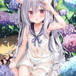 オリジナルの犬耳かわいい女の子が座り込んでいるだけの二次画像