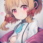 ブルーアーカイブの才羽モモイちゃんの胸チラしている魅惑的な二次画像