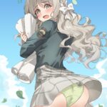 ブルーアーカイブの桜井ミヨちゃんが風のいたずらでパンチラしてる二次画像