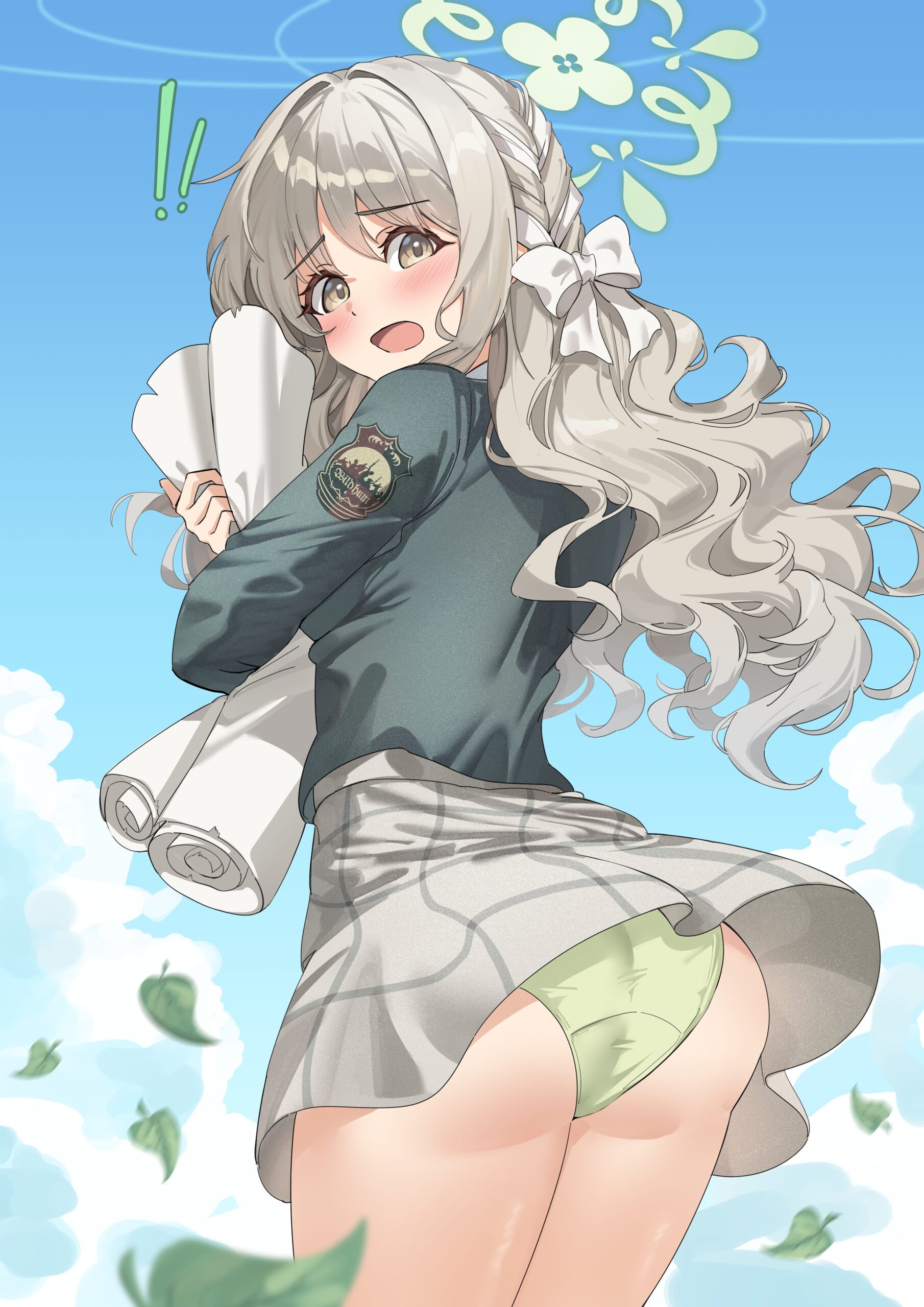 ブルーアーカイブの桜井ミヨちゃんが風のいたずらでパンチラしてる二次画像