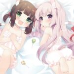 アズールレーンの睦月ちゃんと如月ちゃんのリラックス部屋着な下着二次画像