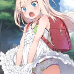 金髪美少女が風パンチラして慌ててる二次画像