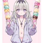 たんプリの森亜るるかちゃんが裸パーカーでアイス持ってるだけの二次画像