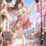 美麗な美少女が勢いよくハイキックしてる画像