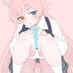 ブルーアーカイブの小鳥遊ホシノちゃんのしゃがみマンモロ二次画像