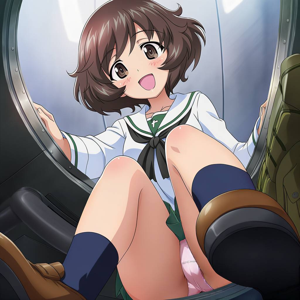 ガルパンの秋山優花里ちゃんのパンチラがまぶしい二次画像